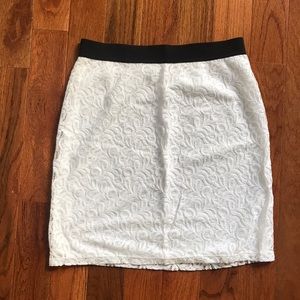 White skirt with lace detail